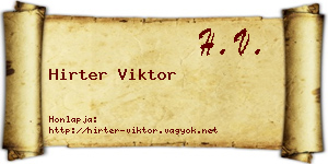 Hirter Viktor névjegykártya